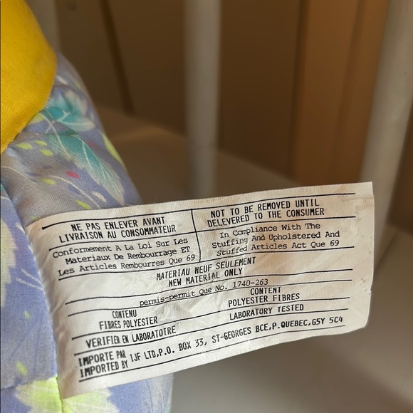 Vintage Yellow and Purple Doll , plastic face, stuffed soft toy - Picture 4 of 8